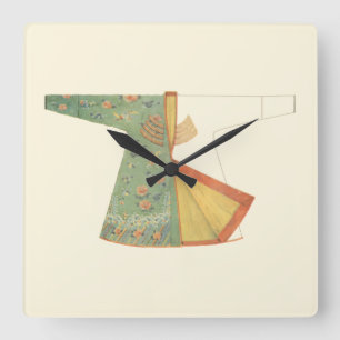 Horloge Carrée Dessin de kimono demi-fini
