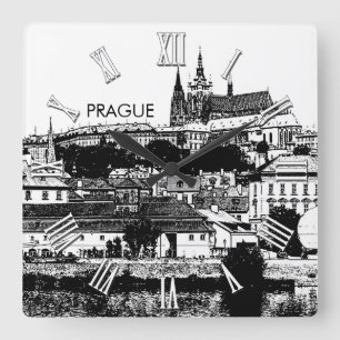 Horloge Carrée Dessin du Château de Prague, Cathédrale Saint-Vitu