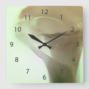 Horloge Carrée Détail de la fleur romantique