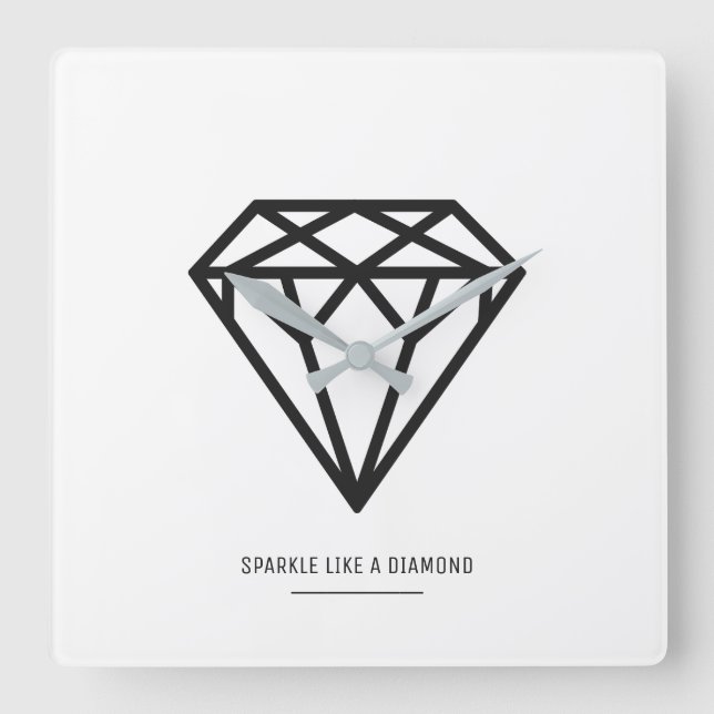 Horloge Carrée Diamant (Recto)