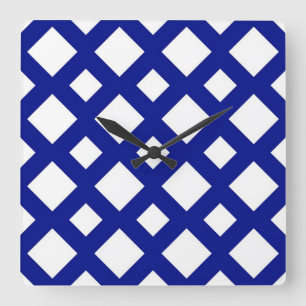 Horloge Carrée Diamants blancs sur marine