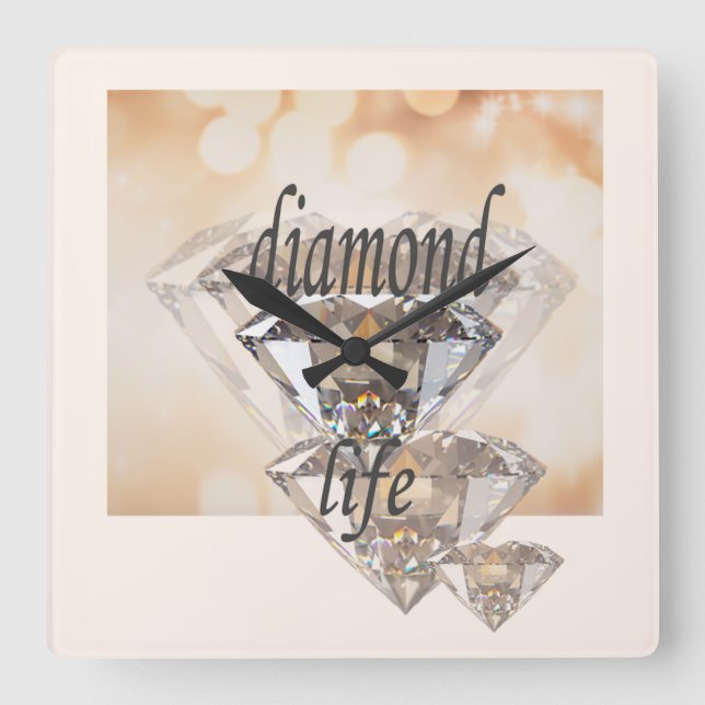 Horloge Carrée Diamond Life (Recto)