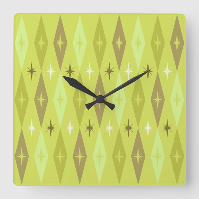 Horloge Carrée Diamonds Stars Chartreuse, 1950 (Recto)
