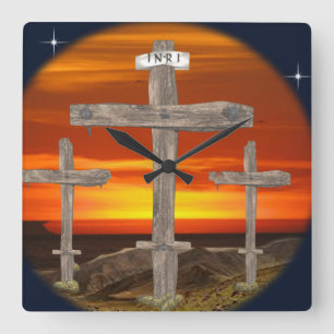 Horloge Carrée Dieu aime