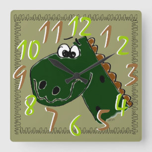 Horloge Carrée Dinosaure