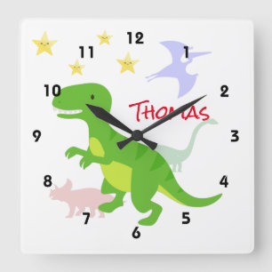 Horloge Carrée Dinosaure TRex