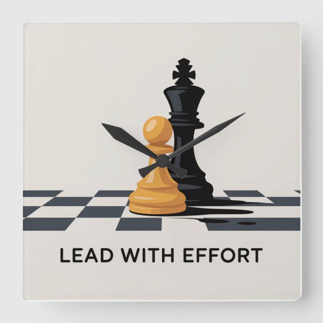 Horloge Carrée Dirigez avec effort (Recto)