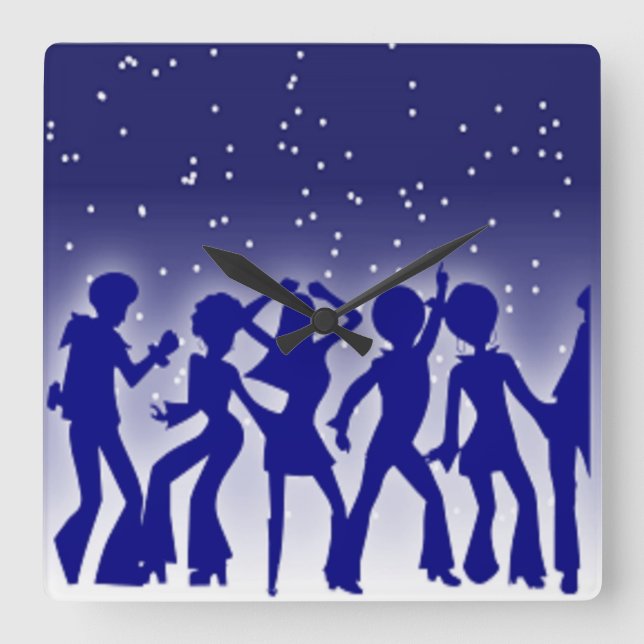 HORLOGE CARRÉE DISCO DANSEURS (Recto)