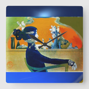 HORLOGE CARRÉE DIVA EN BLEU