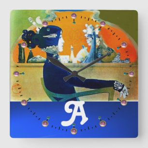 HORLOGE CARRÉE DIVA EN BLEU, MONOGRAMME DE LA MODE BEAUTÉ