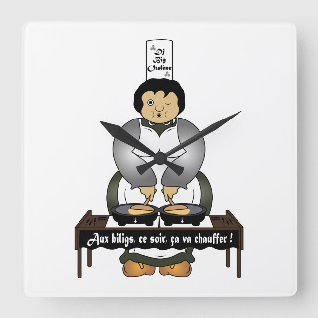 Horloge Carrée Dj bretonne (Recto)