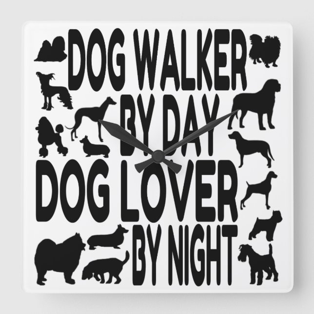 Horloge Carrée Dog Lover (Recto)