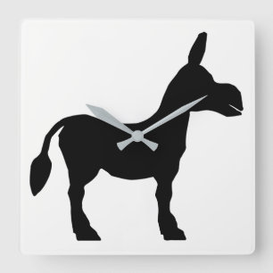 Horloge Carrée Donkey silhouette
