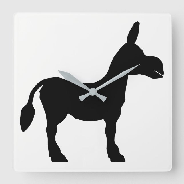 Horloge Carrée Donkey silhouette (Recto)