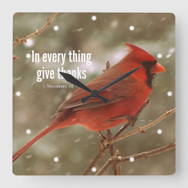 Horloge Carrée Donnez le vers de bible de mercis (Recto)