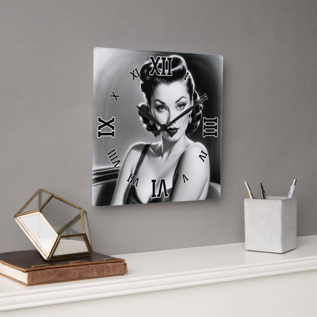 Horloge Carrée Don't You Believe Me AI Concept Art by Xzendor7 (Bureau)