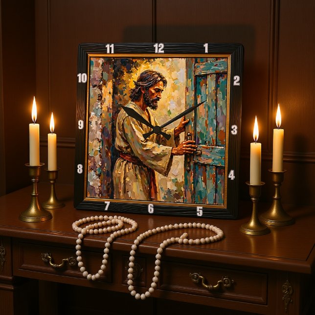 Horloge Carrée Door to Grace: A Timeless Call (Créateur téléchargé)