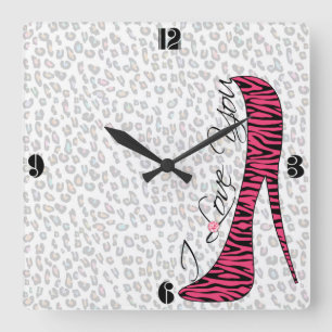 Horloge Carrée Doux talons hauts tendance fille élégant "I Love Y