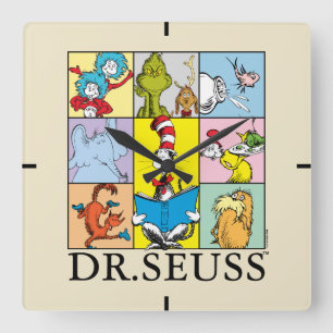 Horloge Carrée Dr. Seuss   Histoires Graphiques