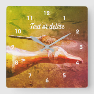 Horloge Carrée Dragonfly Co Pilote Insect Abstrait Personnalisé