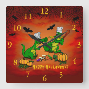 Horloge Carrée Dragons - Joyeux Halloween ! Aujourd'hui je vais c