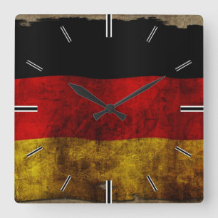 Horloge Carrée Drapeau allemand - Vintage...