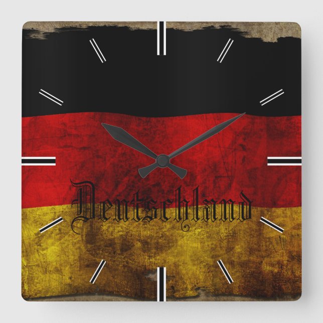 Horloge Carrée drapeau allemand - Vintage... (Recto)