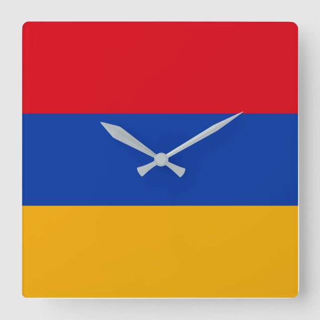 Horloge Carrée Drapeau Arménie (Recto)