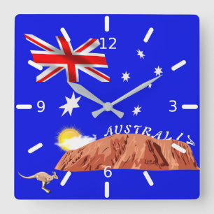 Horloge Carrée Drapeau australien