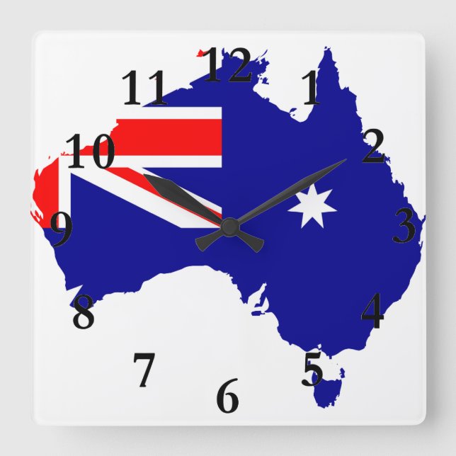 Horloge Carrée Drapeau australien (Recto)