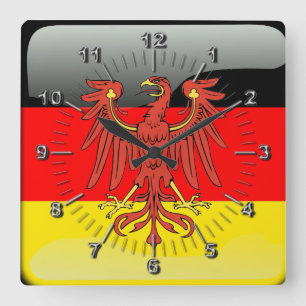 Horloge Carrée Drapeau brillant de l'Allemagne