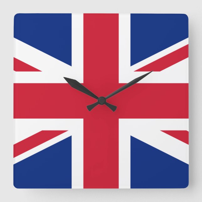 Horloge Carrée Drapeau britannique Union Jack (Recto)