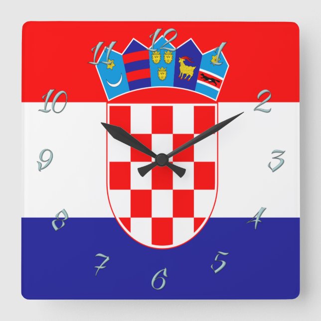Horloge Carrée Drapeau croate (Recto)