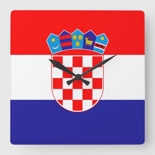 Horloge Carrée Drapeau Croatie (Recto)