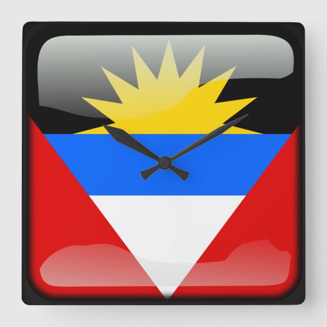 Horloge Carrée Drapeau d'Antigua-et-Barbuda (Recto)
