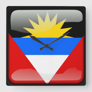 Horloge Carrée Drapeau d'Antigua-et-Barbuda