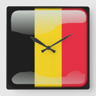 Horloge Carrée Drapeau de Belgique