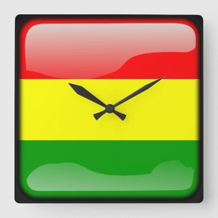 Horloge Carrée Drapeau de Bolivie