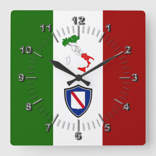 Horloge Carrée Drapeau de Campanie (Italie)