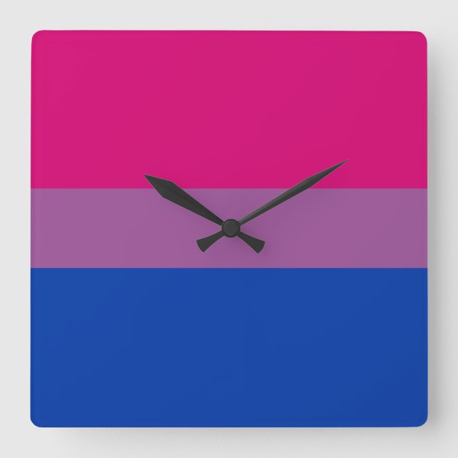 Horloge Carrée Drapeau de fierté bisexuelle (Recto)