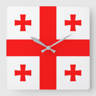 Horloge Carrée Drapeau de Géorgie