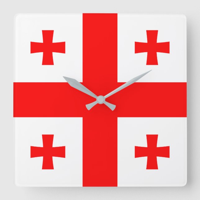 Horloge Carrée Drapeau de Géorgie (Recto)