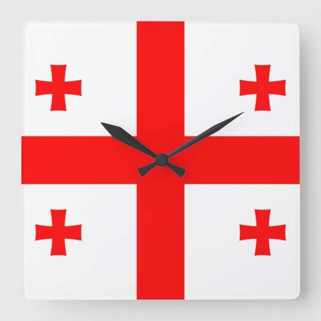 Horloge Carrée Drapeau de Géorgie (Recto)
