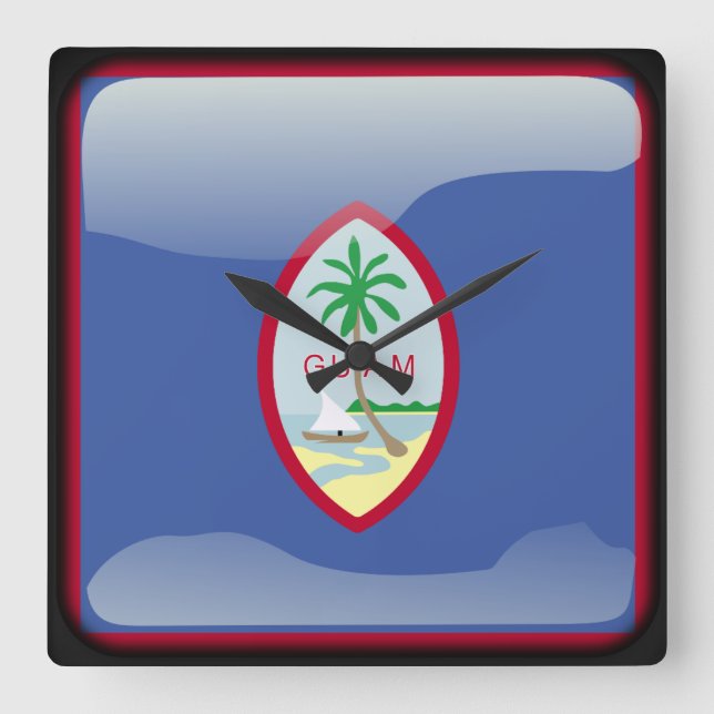 Horloge Carrée Drapeau de Guam (Recto)