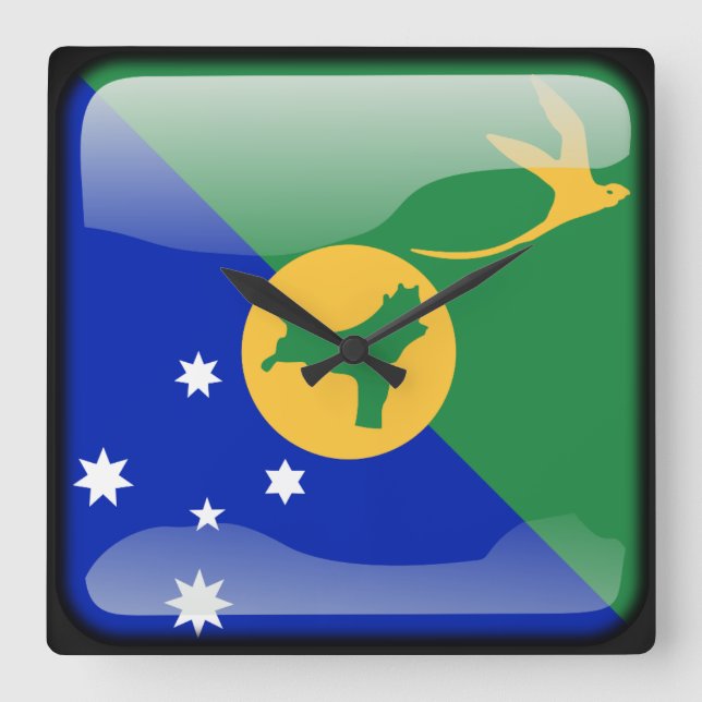 Horloge Carrée Drapeau de Kiribati (île de Noël) (Recto)