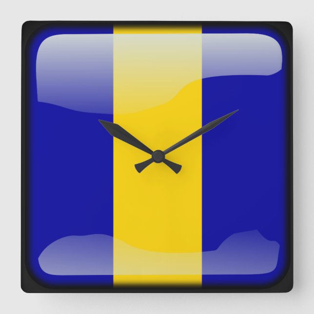 Horloge Carrée Drapeau de la Barbade (Recto)