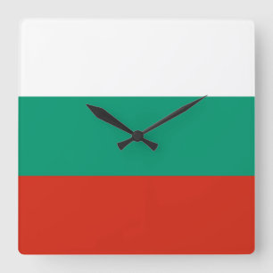 Horloge Carrée Drapeau de la Bulgarie