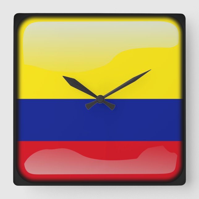 Horloge Carrée Drapeau de la Colombie (Recto)