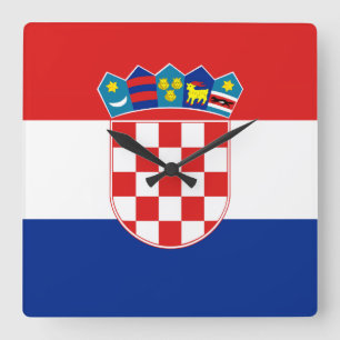 Horloge Carrée Drapeau de la Croatie