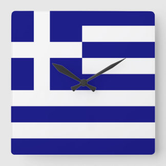 Horloge Carrée Drapeau de la Grèce